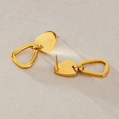 Triangle Link Drop Earrings — view 4
