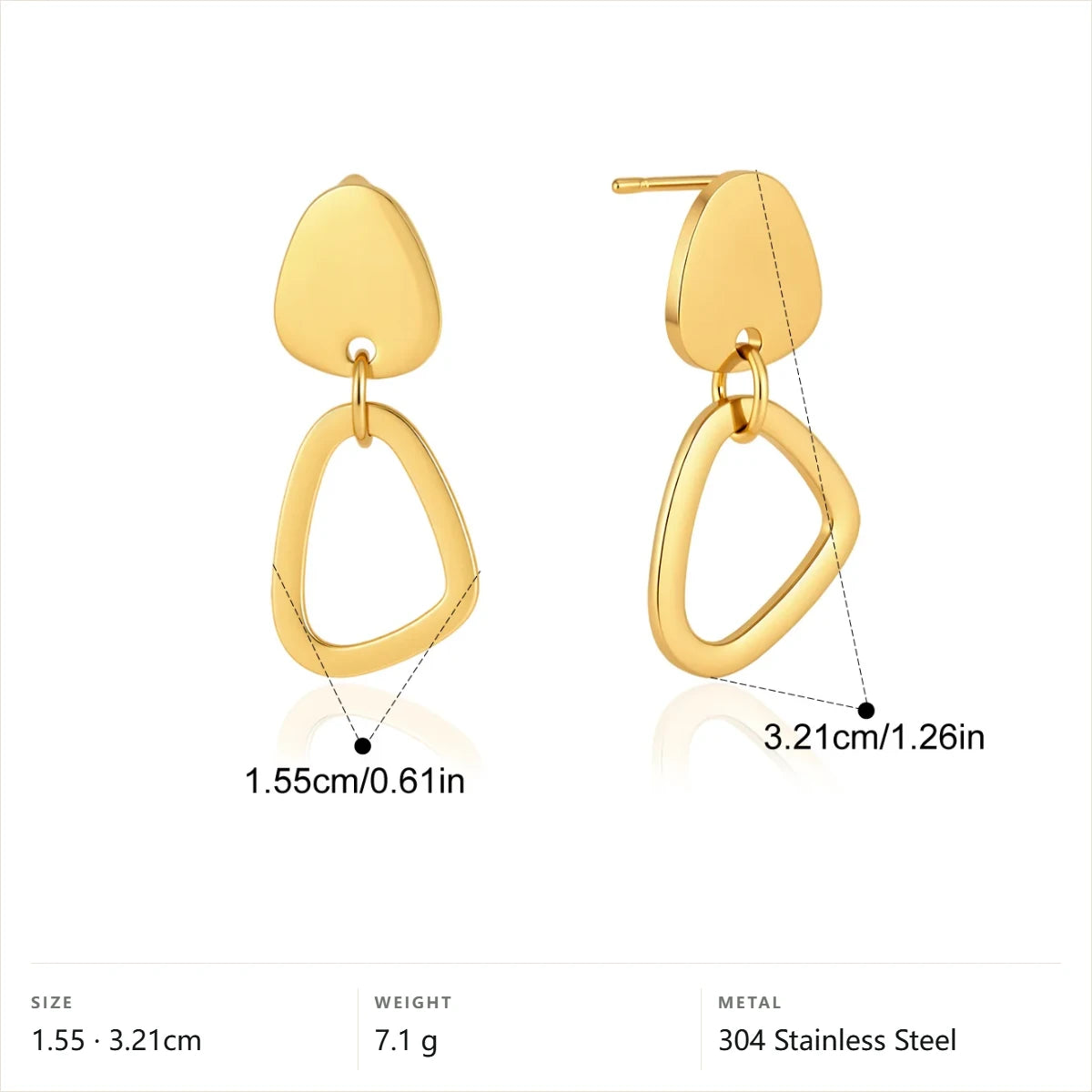 Triangle Link Drop Earrings — Triangle Link Drop Earrings · Gold