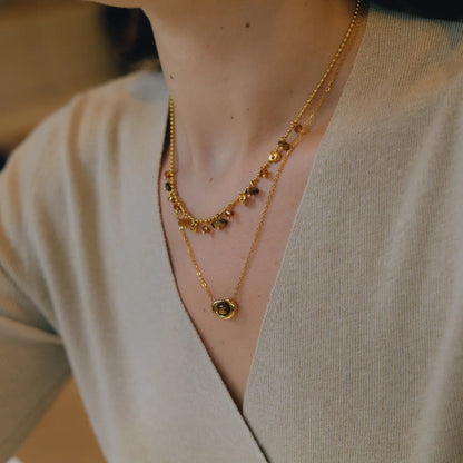 Oval Cabochon Birthstone Necklace — view 4
