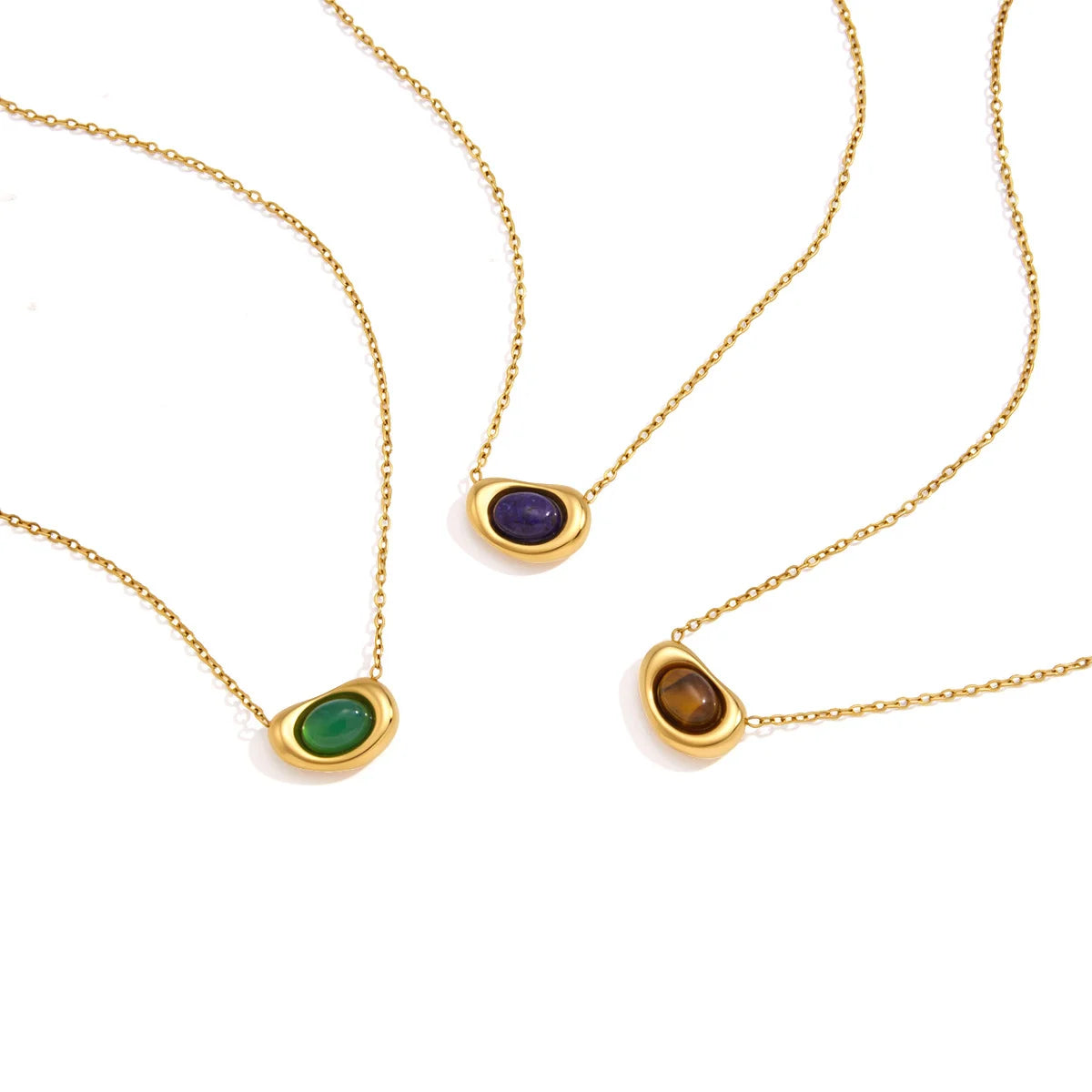 Oval Cabochon Birthstone Necklace — view 5