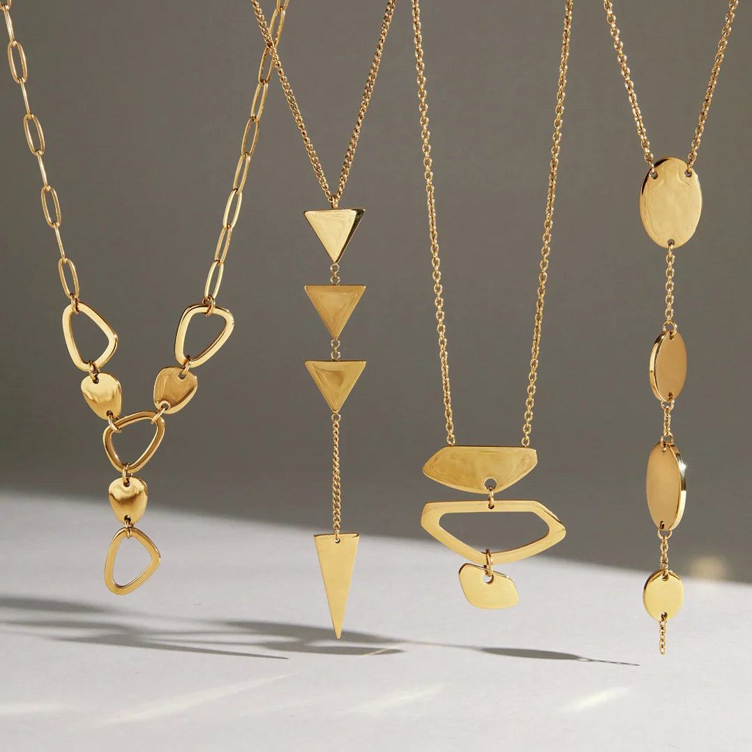 Geometric Stacked Drop Necklace