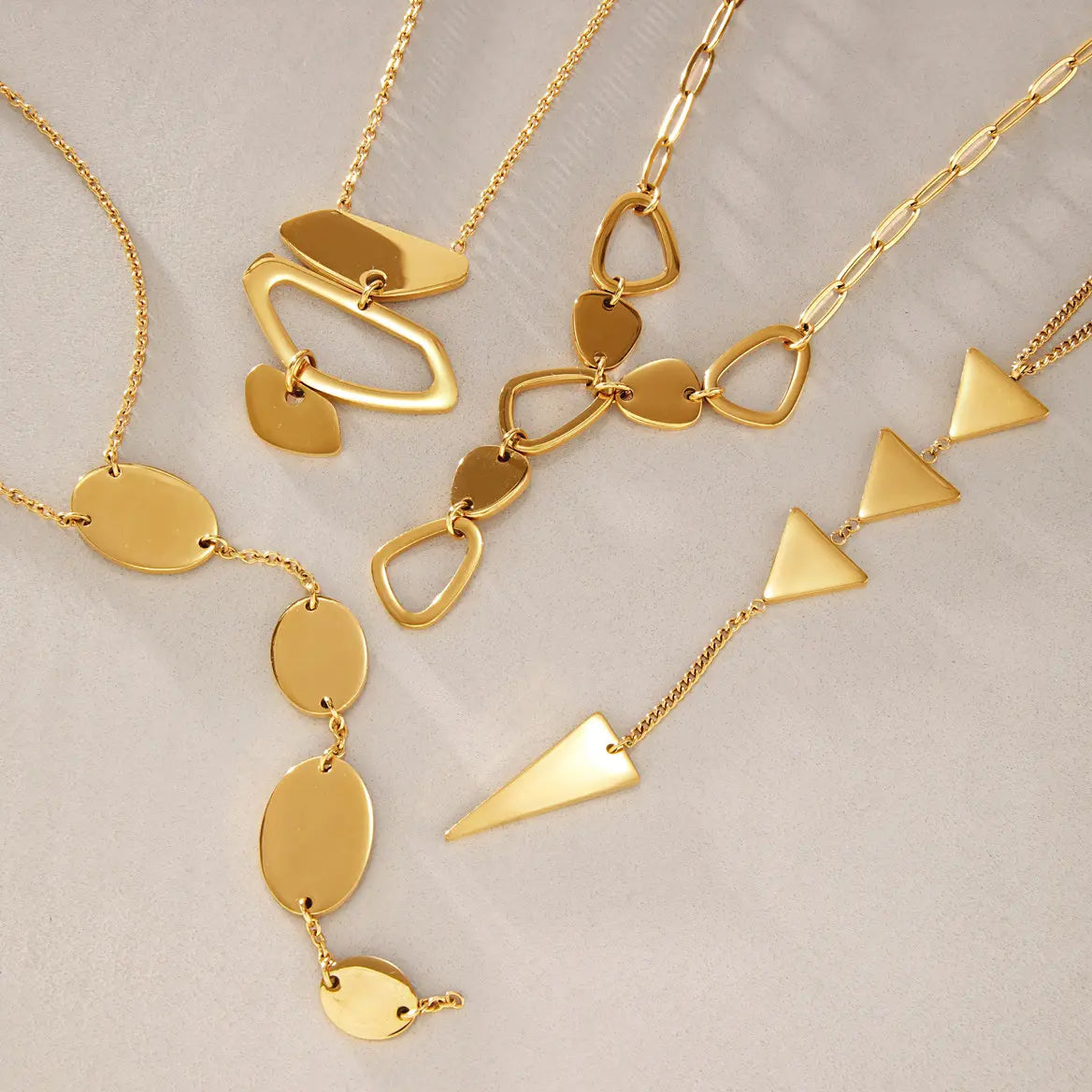 Geometric Stacked Drop Necklace — view 4