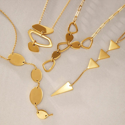 Geometric Stacked Drop Necklace — view 4