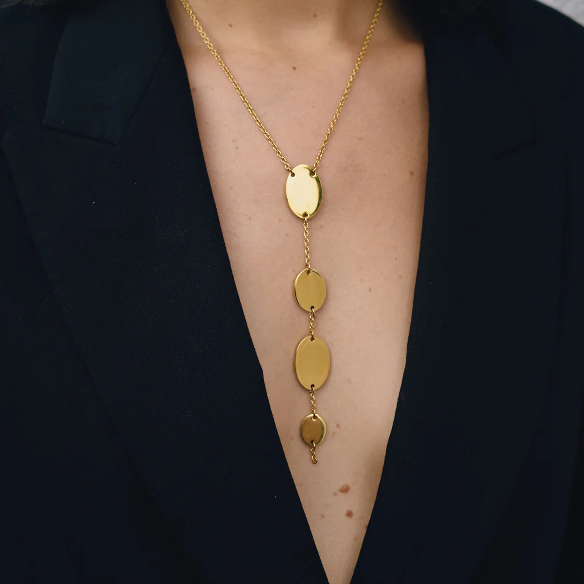 Geometric Stacked Drop Necklace — view 3