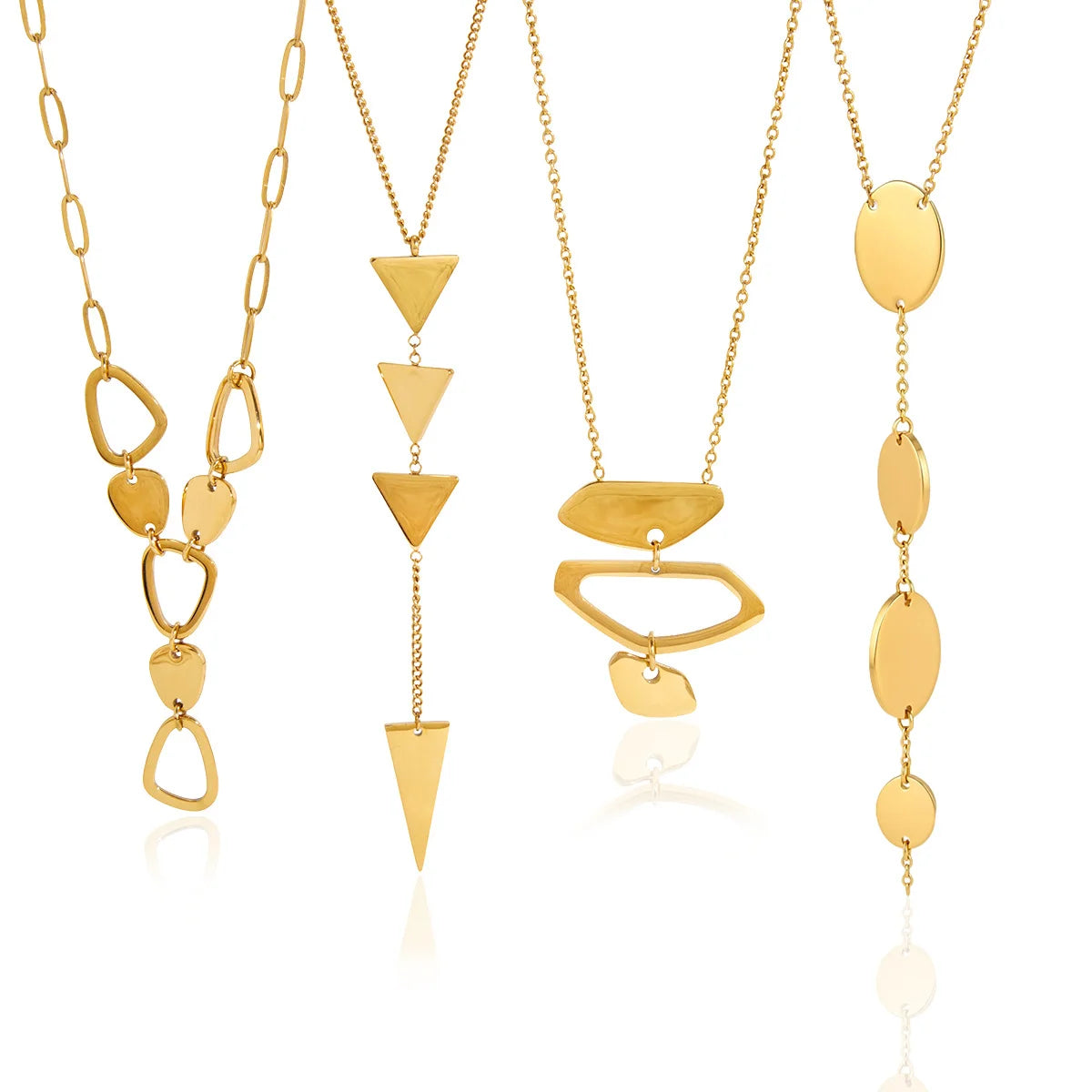 Geometric Stacked Drop Necklace — view 5