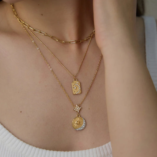 Evil Eye Celestial Pendant Necklace — view 2