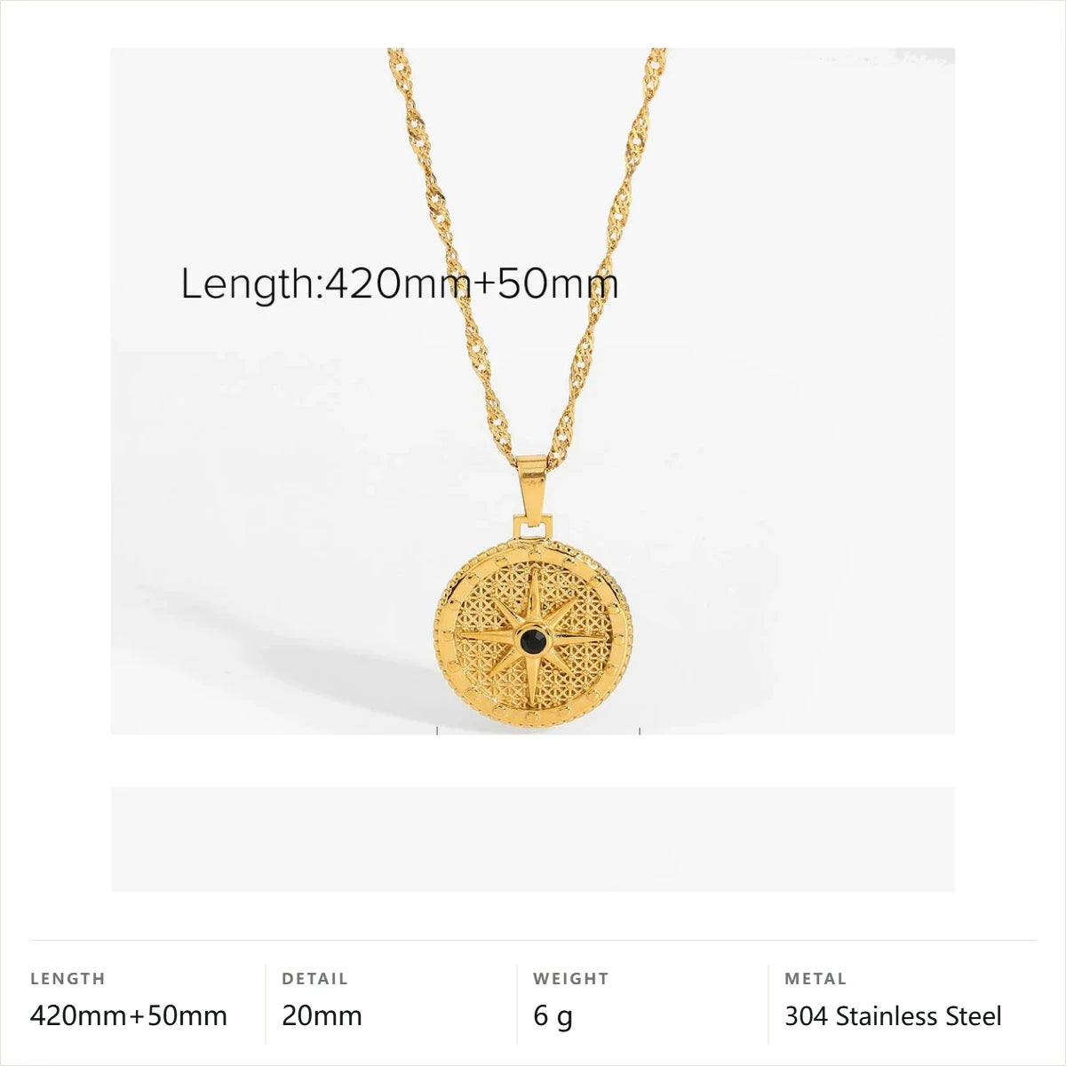 Evil Eye Celestial Pendant Necklace — Filigree Star Lattice Disc · Gold