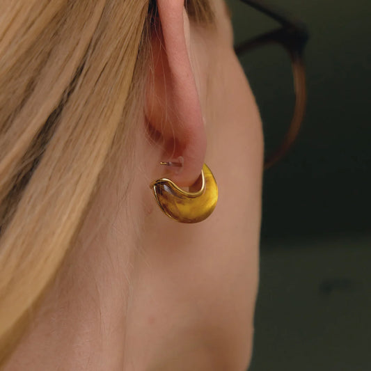 Teardrop Resin Huggie Earrings — view 2