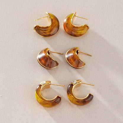 Teardrop Resin Huggie Earrings — view 4