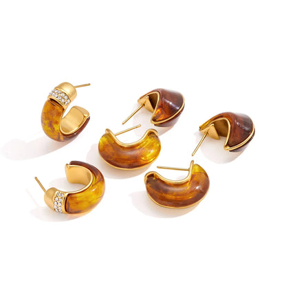 Teardrop Resin Huggie Earrings — view 5