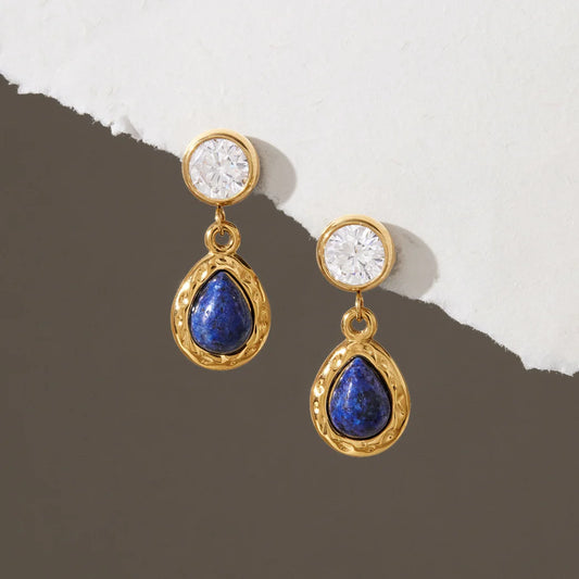 Teardrop Natural Stone Dangle Earrings