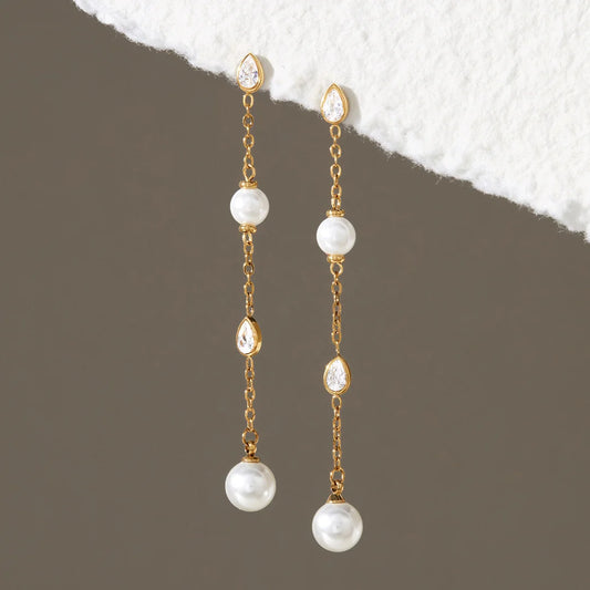 Teardrop Pearl Drop Earring