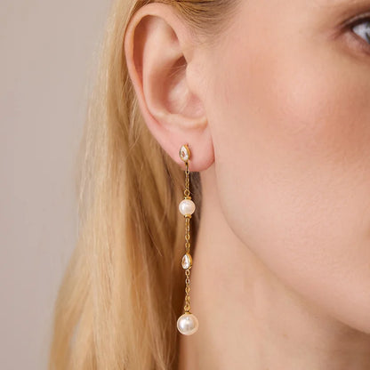 Teardrop Pearl Drop Earring — view 3