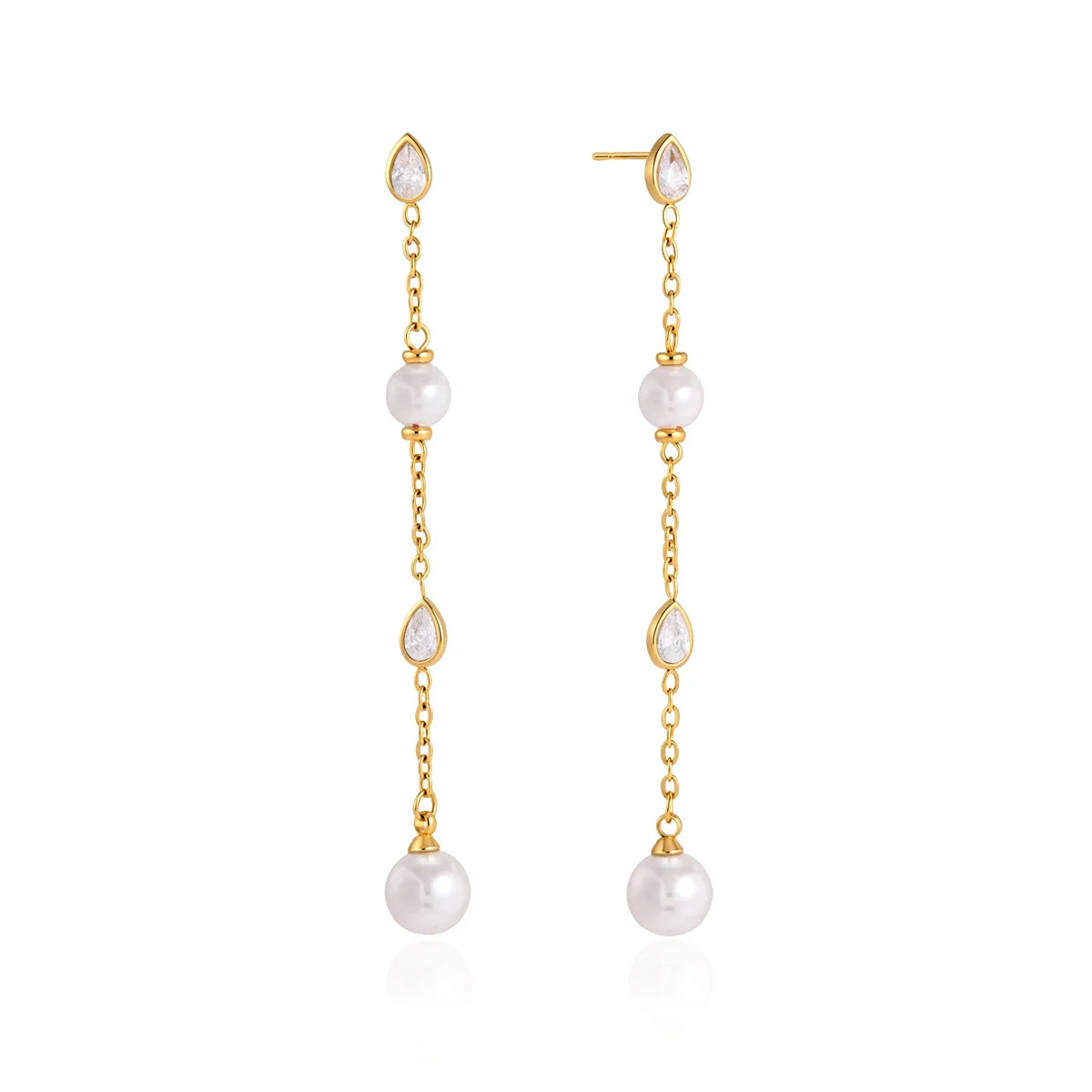 Teardrop Pearl Drop Earring — view 5