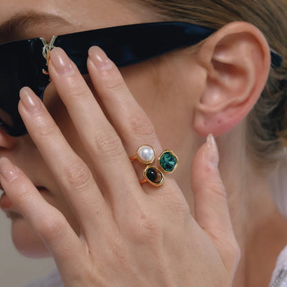 Triple Pearl Bypass Ring