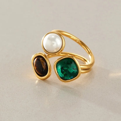 Triple Pearl Bypass Ring — view 3