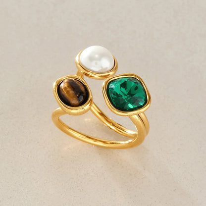 Triple Pearl Bypass Ring — view 4