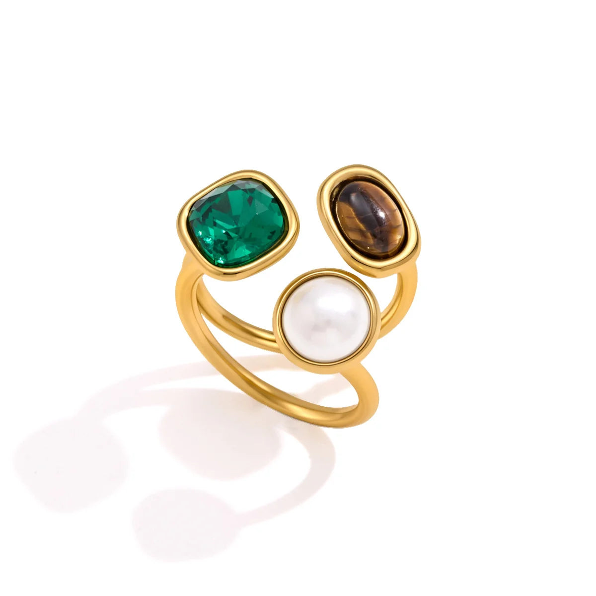 Triple Pearl Bypass Ring — view 5