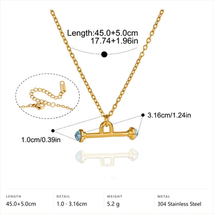 Knotted T-Bar Necklace — Turquoise T-Bar · Gold