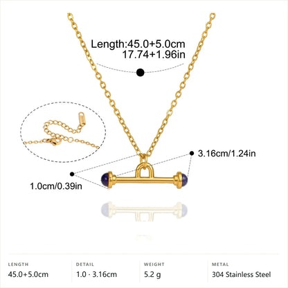 Knotted T-Bar Necklace — Lapis Lazuli · Gold