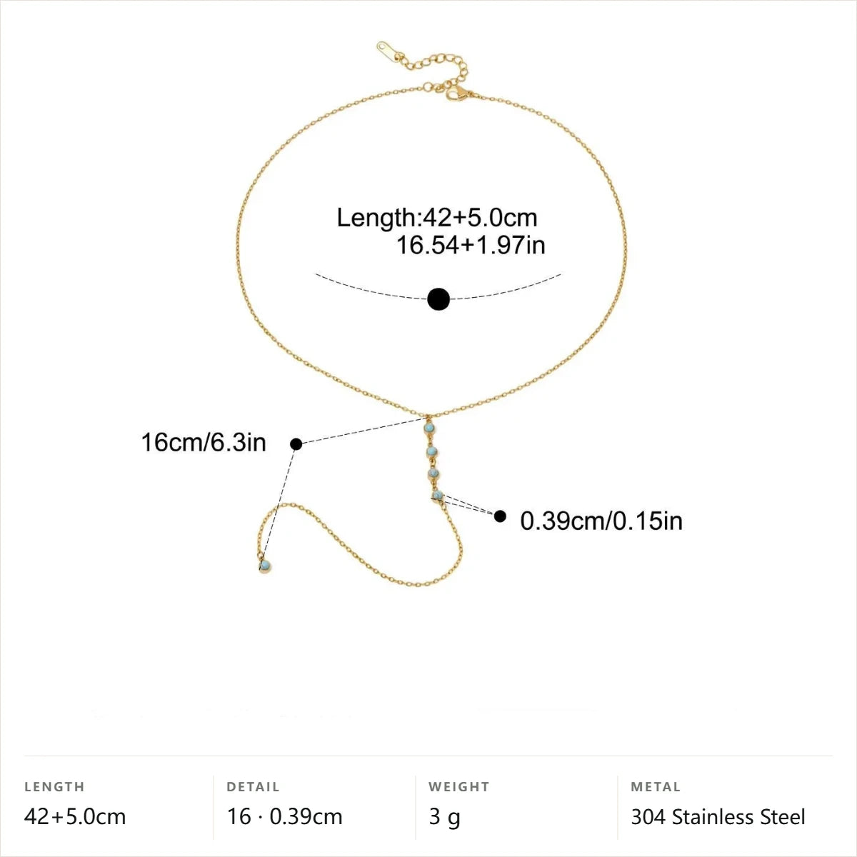 Knotted T-Bar Necklace — Turquoise · Gold