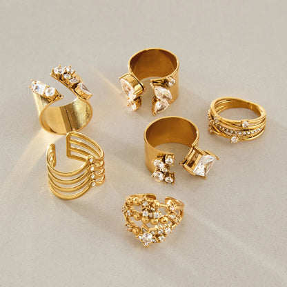 Mixed Cut Wide Cuff Ring