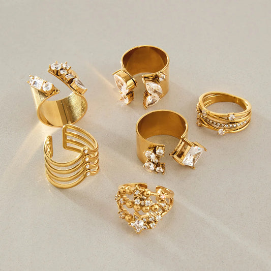 Mixed Cut Wide Cuff Ring