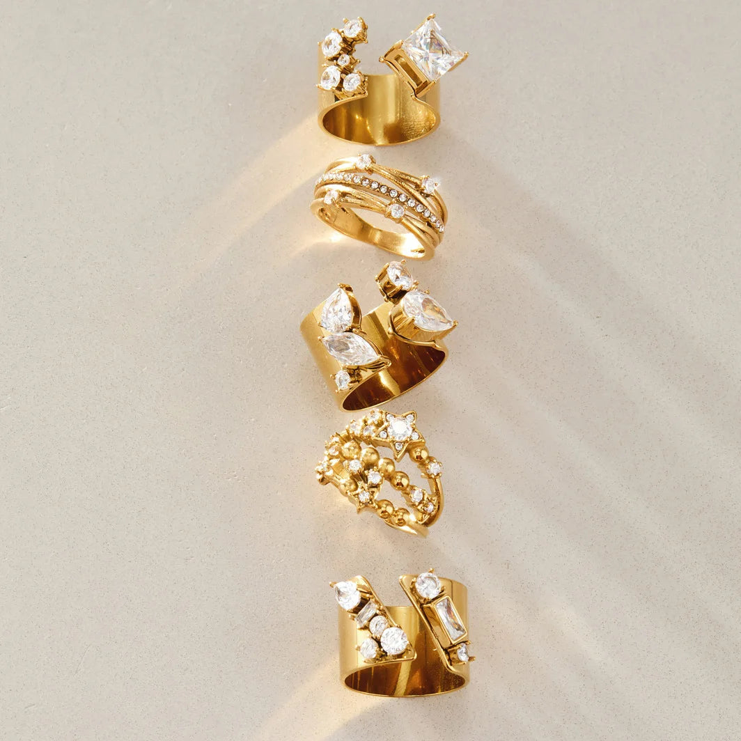 Mixed Cut Wide Cuff Ring — view 4