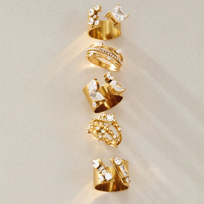 Mixed Cut Wide Cuff Ring — view 4