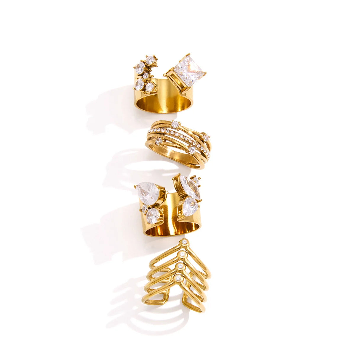 Mixed Cut Wide Cuff Ring — view 5