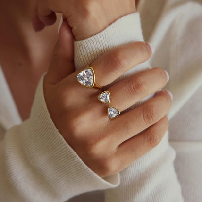 Double Triangle Open Ring — view 2