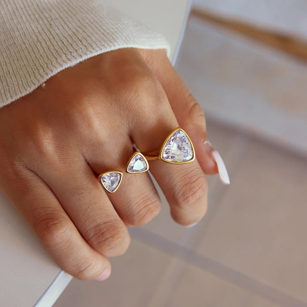 Double Triangle Open Ring — view 3