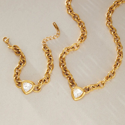 Trillion Rolo Chain Jewelry Set