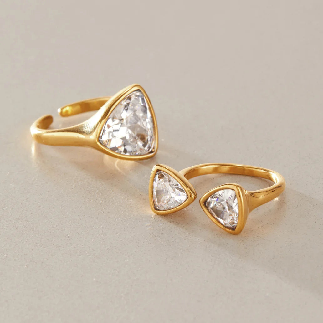 Double Triangle Open Ring