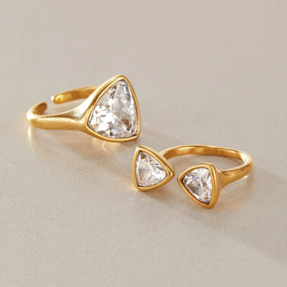 Double Triangle Open Ring