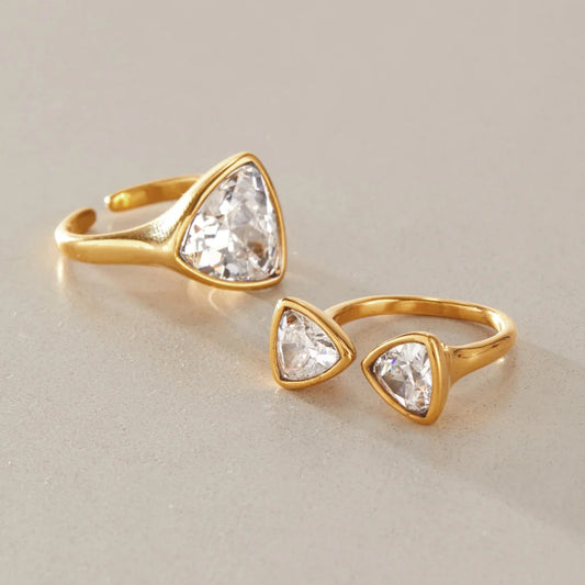 Double Triangle Open Ring
