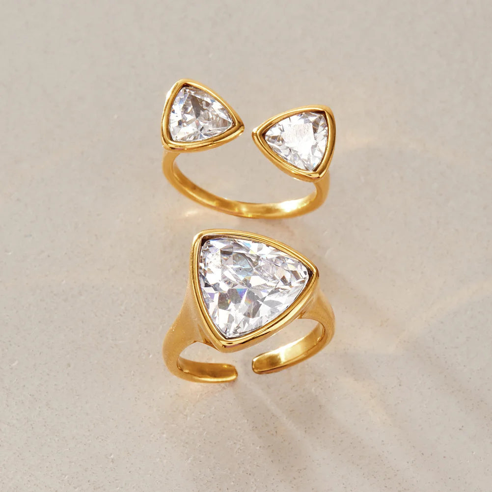 Double Triangle Open Ring — view 4