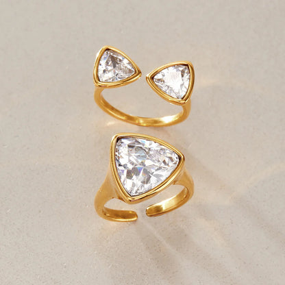 Double Triangle Open Ring — view 4