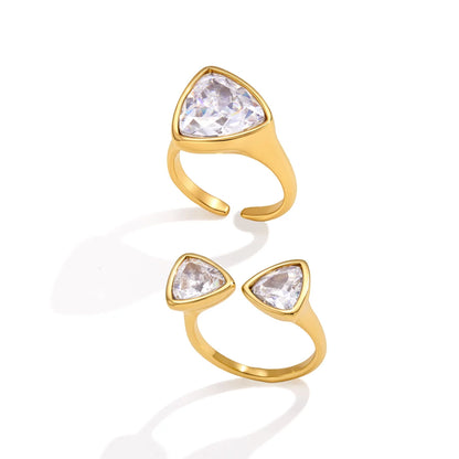Double Triangle Open Ring — view 5