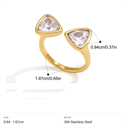 Double Triangle Open Ring — Double Triangle Open Ring · Gold