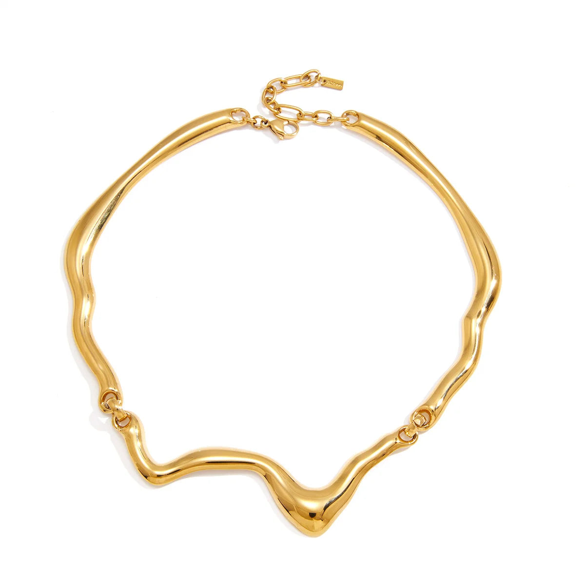 Wavy Liquid Metal Collar Necklace — view 5
