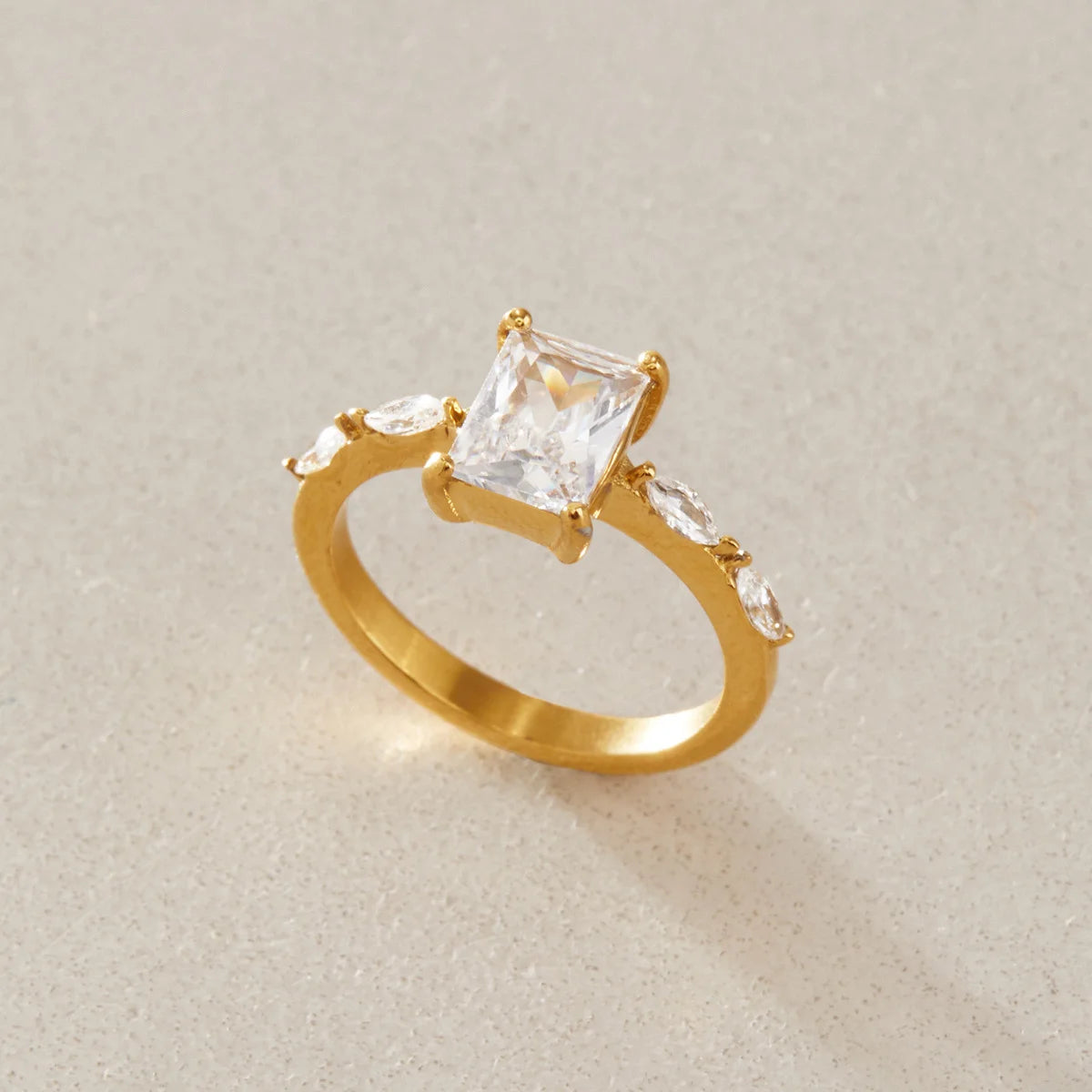Mixed Cut Multi Shape Ring — Princess Marquise Accent Ring · Gold · 7