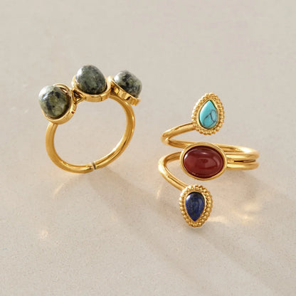 Three Stone Oval Cabochon Ring