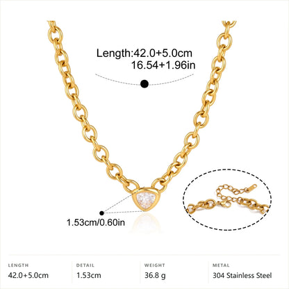 Trillion Rolo Chain Jewelry Set — Necklace · Gold