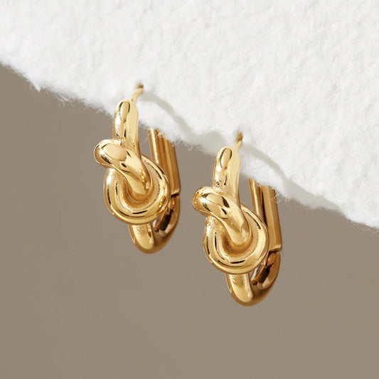 Twisted Knot Hoop Earrings