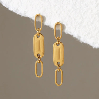 Celestial Oval Link Bar Earring