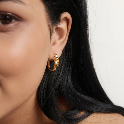 Twisted Knot Hoop Earrings — view 3