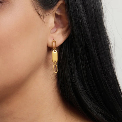 Celestial Oval Link Bar Earring — view 3