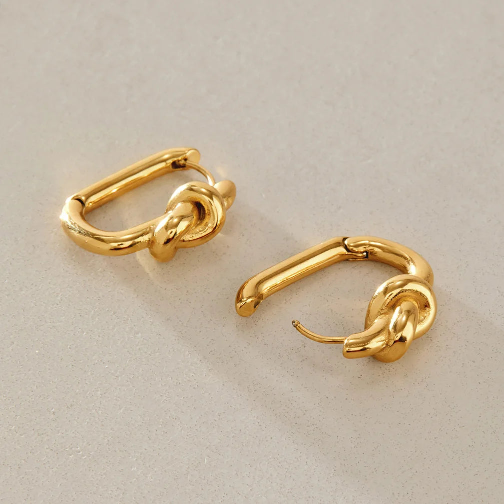 Twisted Knot Hoop Earrings — view 4