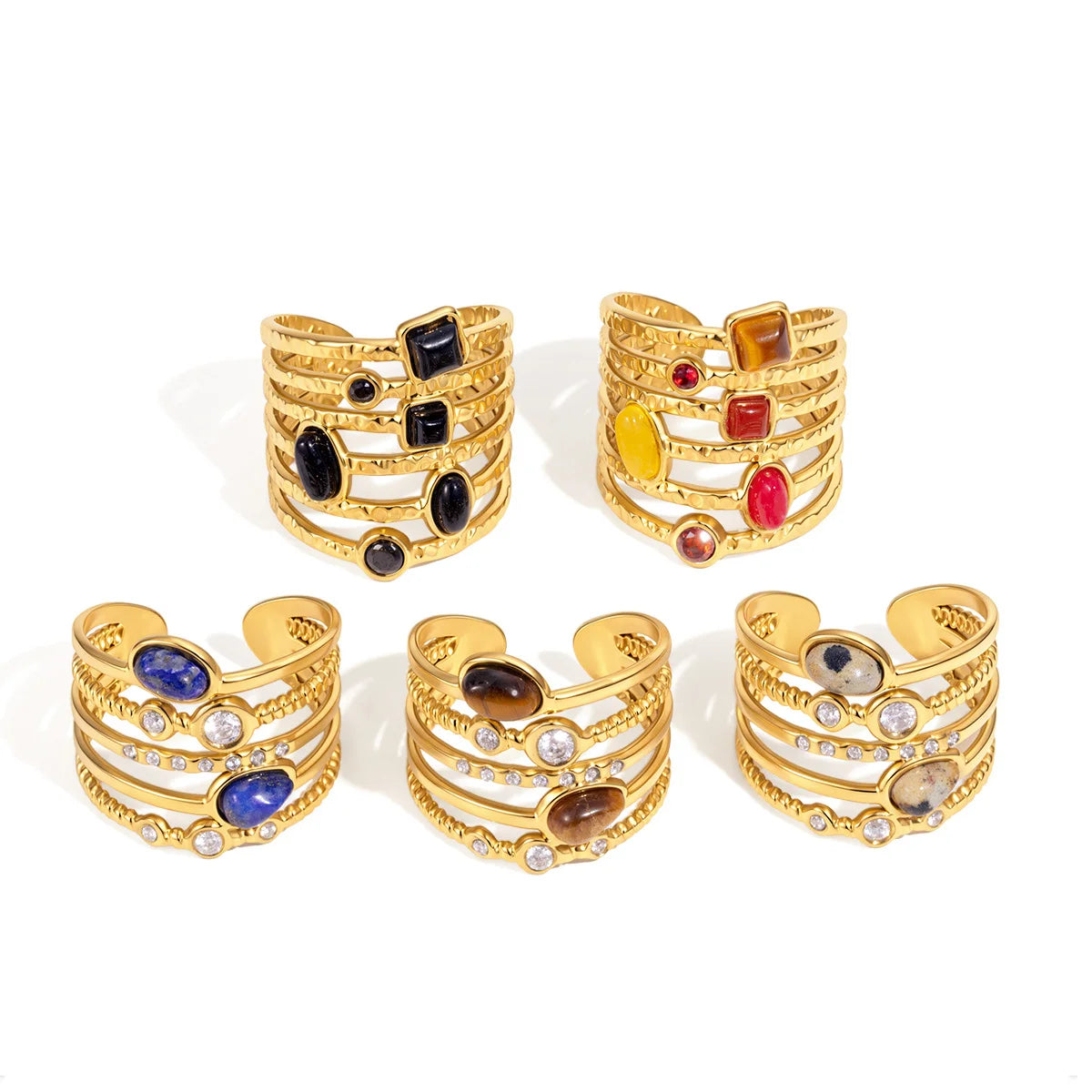 Multi-Band Cabochon Ring — view 5